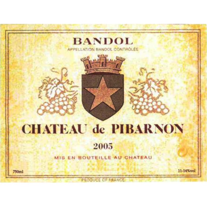 Chateau de Pibarnon Bandol Rouge 2005 Front Label