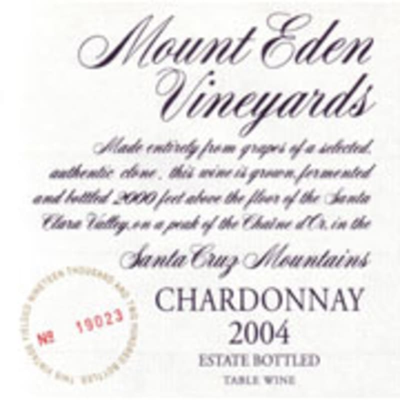 Mount Eden Vineyards Santa Cruz Mountains Chardonnay 2004 Front Label