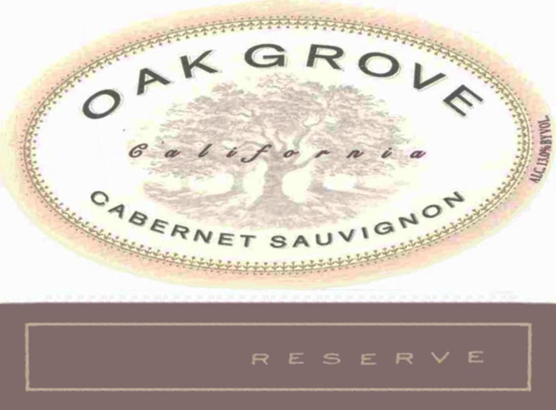 Oak Grove Family Reserve Cabernet Sauvignon 2005 Front Label