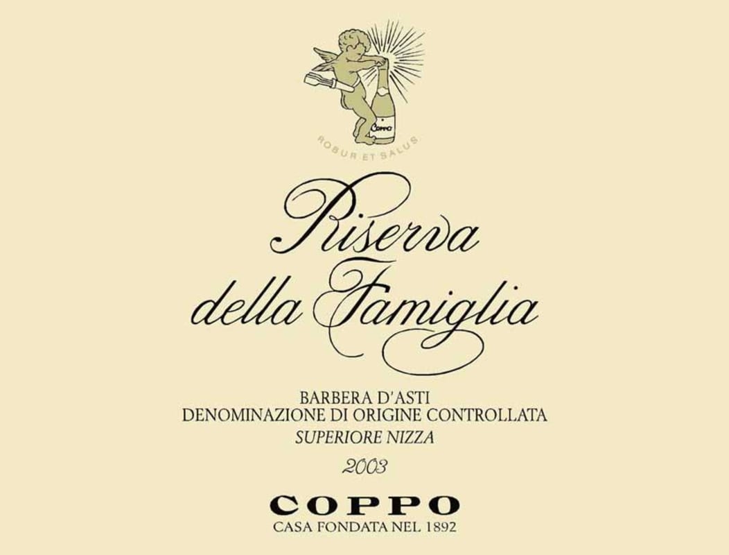 Coppo Riserva della Famiglia Barbera 2003 Front Label
