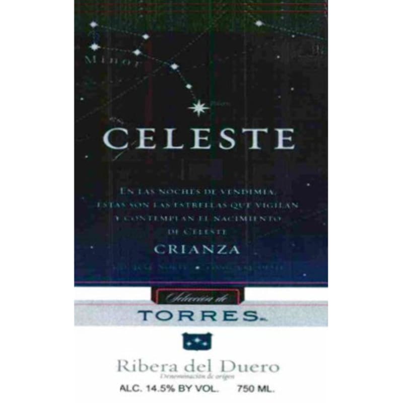 Familia Torres Celeste Crianza 2005 Front Label