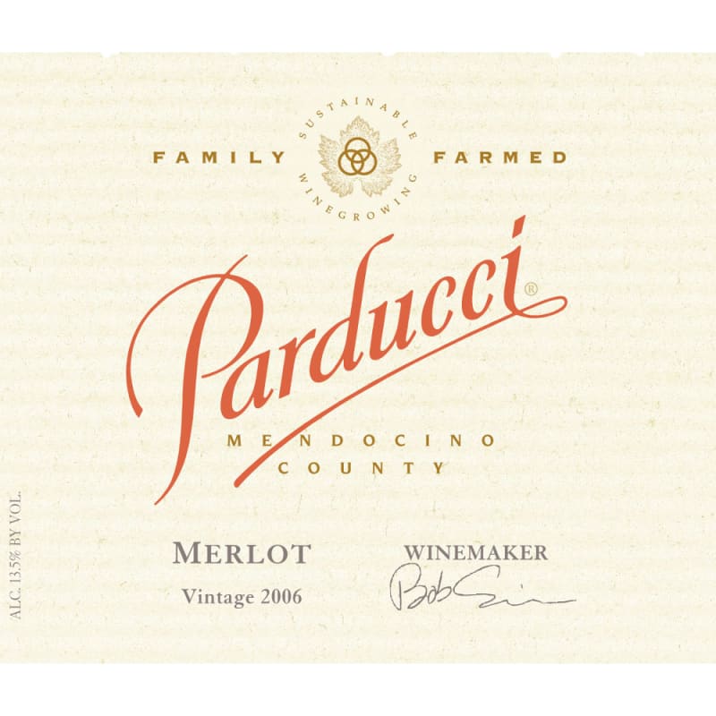 Parducci Merlot 2006 Front Label