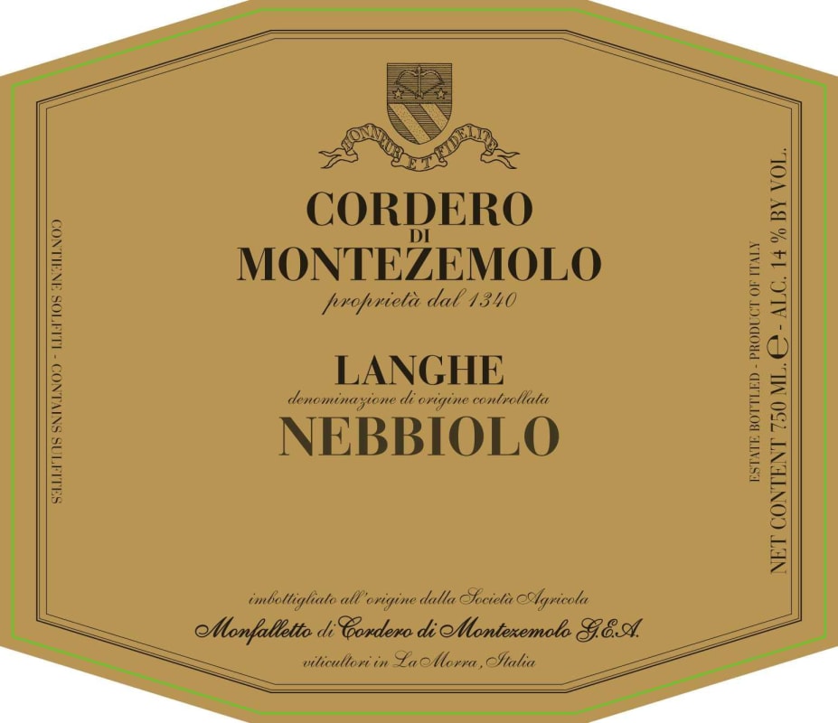 Cordero di Montezemolo Langhe Nebbiolo 2010 Front Label