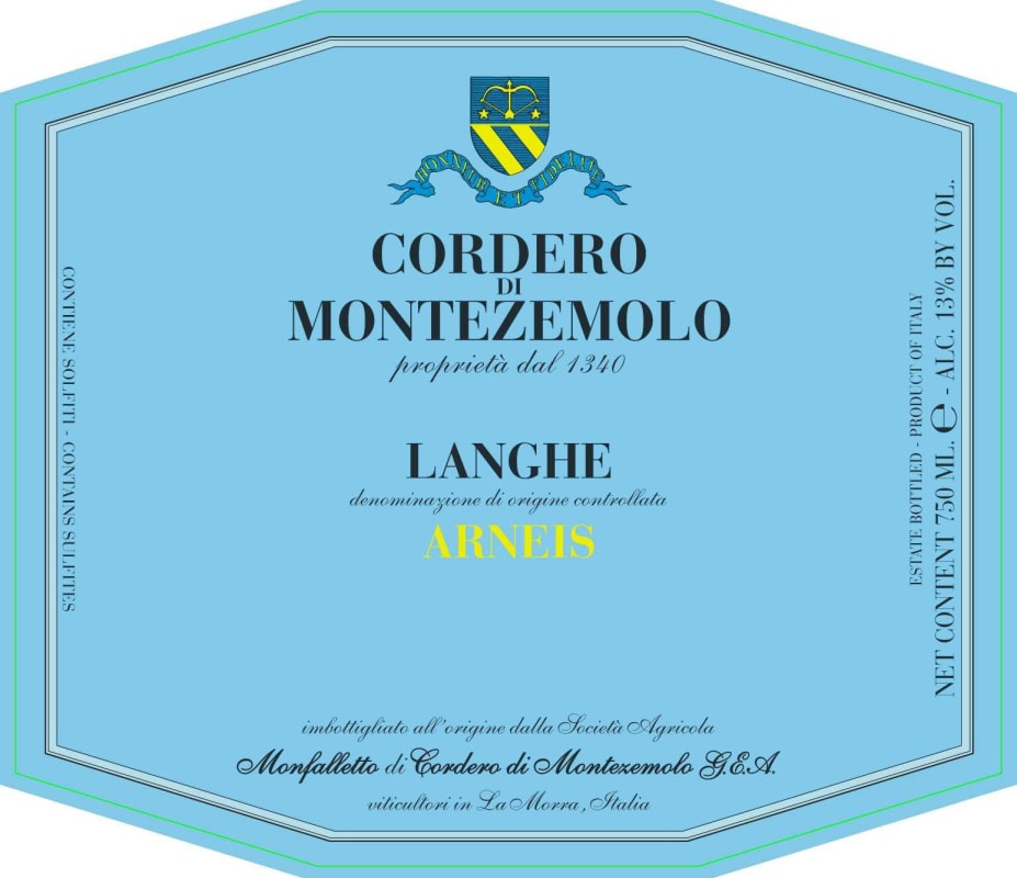 Cordero di Montezemolo Langhe Arneis 2014 Front Label