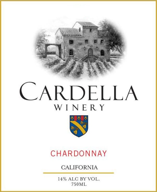 Cardella Winery Chardonnay 2016 Front Label