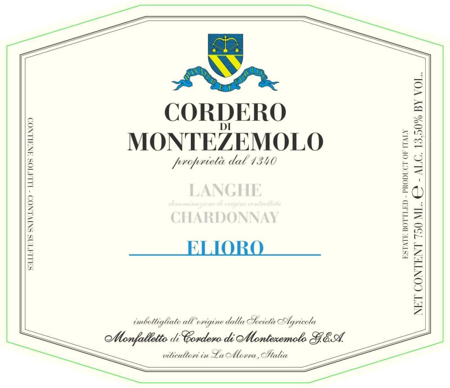 Cordero di Montezemolo Elioro Langhe Chardonnay 2014 Front Label