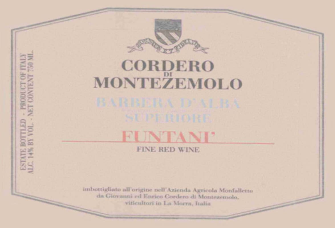 Cordero di Montezemolo Funtani Barbera d'Alba Superiore 2010 Front Label