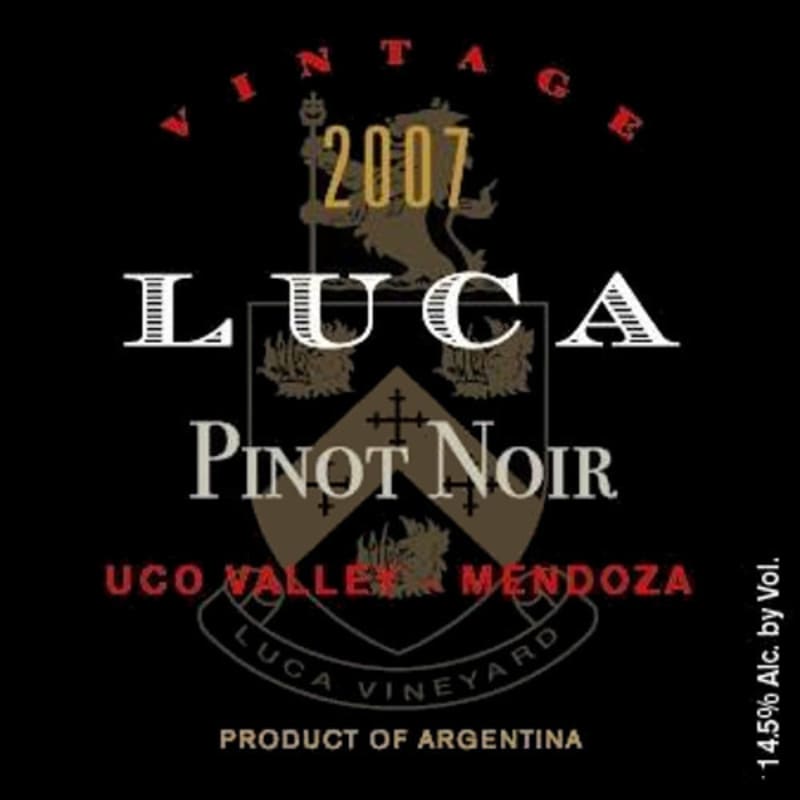 Luca Pinot Noir 2007 Front Label