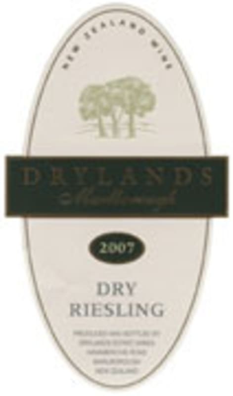 Drylands Dry Riesling 2007 Front Label