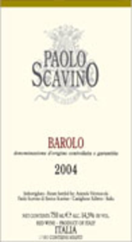 Paolo Scavino Barolo 2004 Front Label
