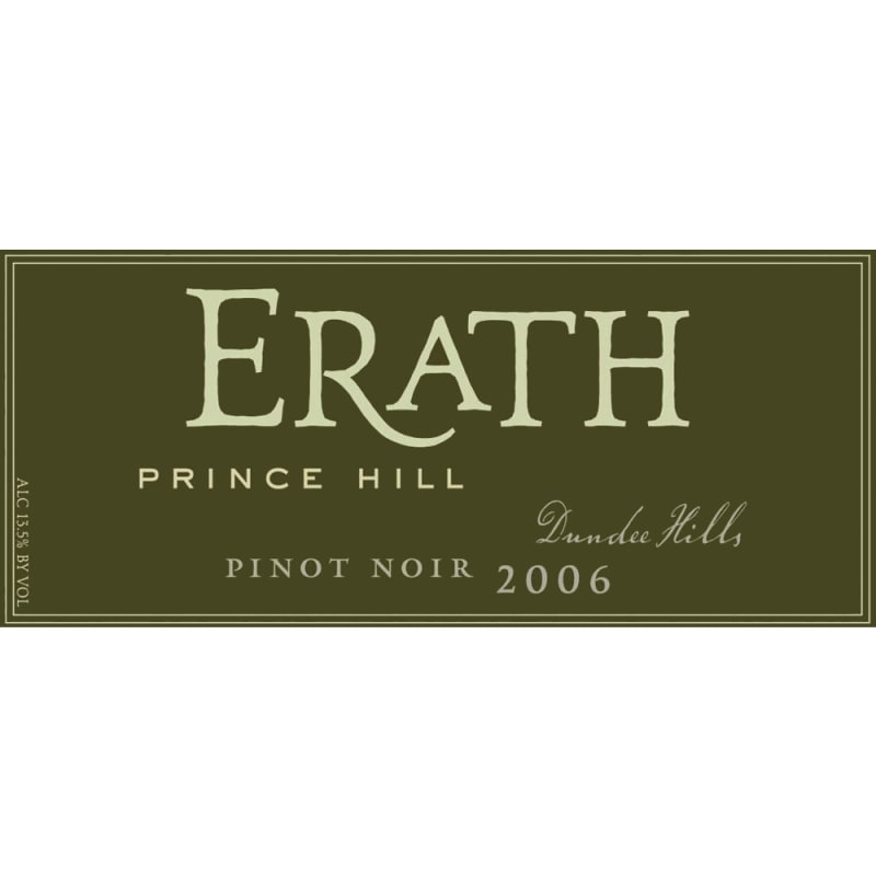 Erath Prince Hill Vineyard Pinot Noir 2006 Front Label