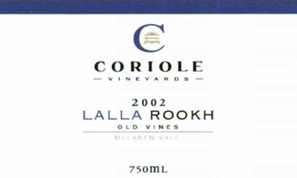 Coriole Vineyards Lalla Rookh Old Vines Grenache Shiraz 2002 Front Label