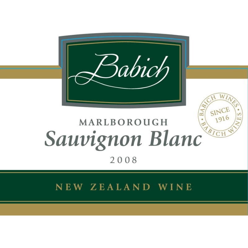 Babich Marlborough Sauvignon Blanc 2008 Front Label