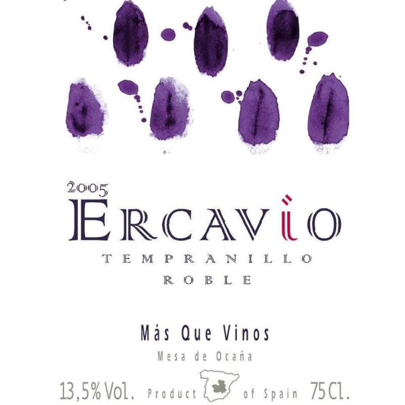 Ercavio Tempranillo 2005 Front Label