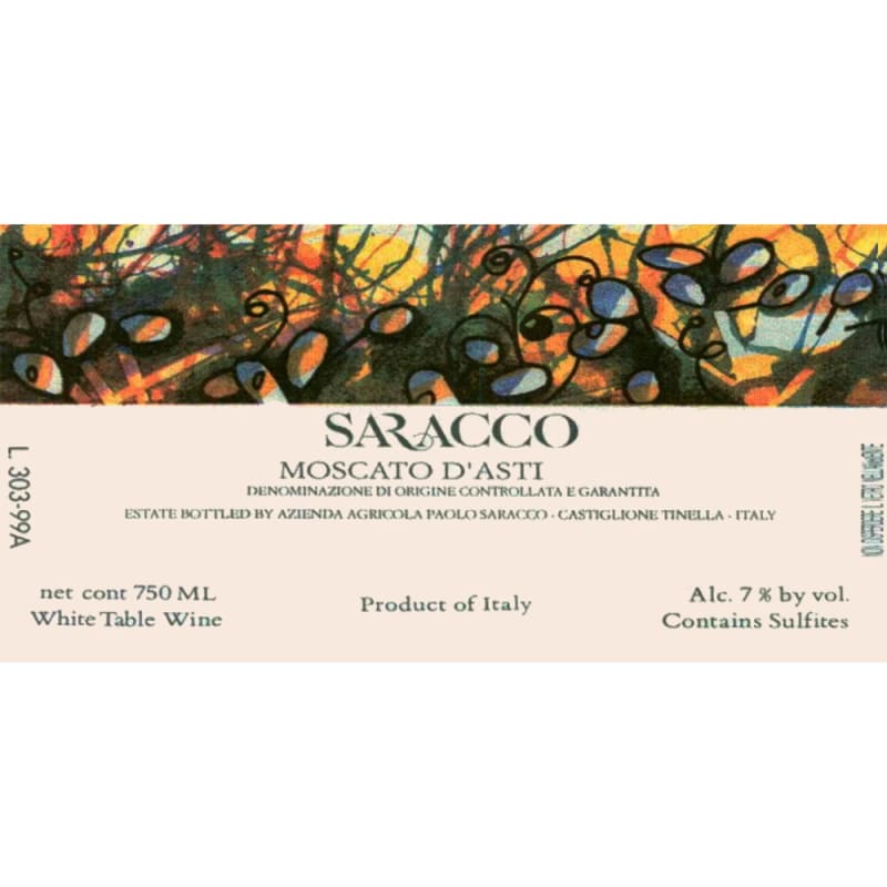 Saracco Moscato d'Asti 2008 Front Label