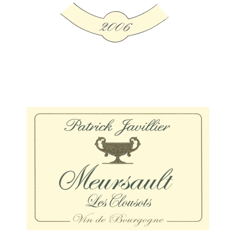 Patrick Javillier Meursault Les Clousots 2006 Front Label