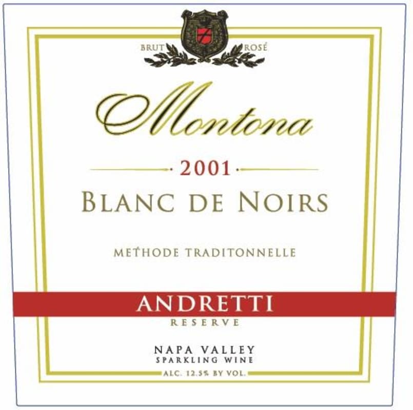 Andretti Montona Blanc de Noirs Sparkling 2001 Front Label