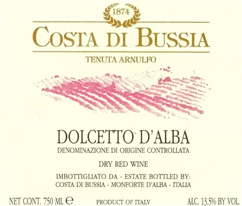 Costa di Bussia Tenuta Arnulfo Dolcetto d'Alba 2009 Front Label