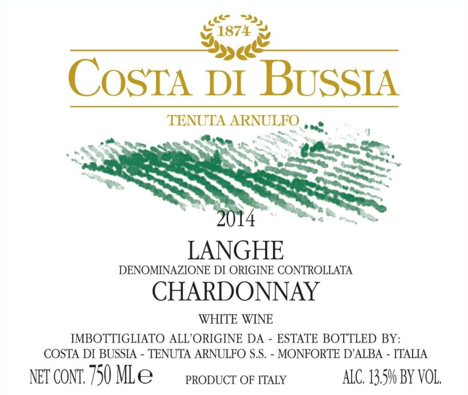 Costa di Bussia Tenuta Arnulfo Langhe Chardonnay 2014 Front Label