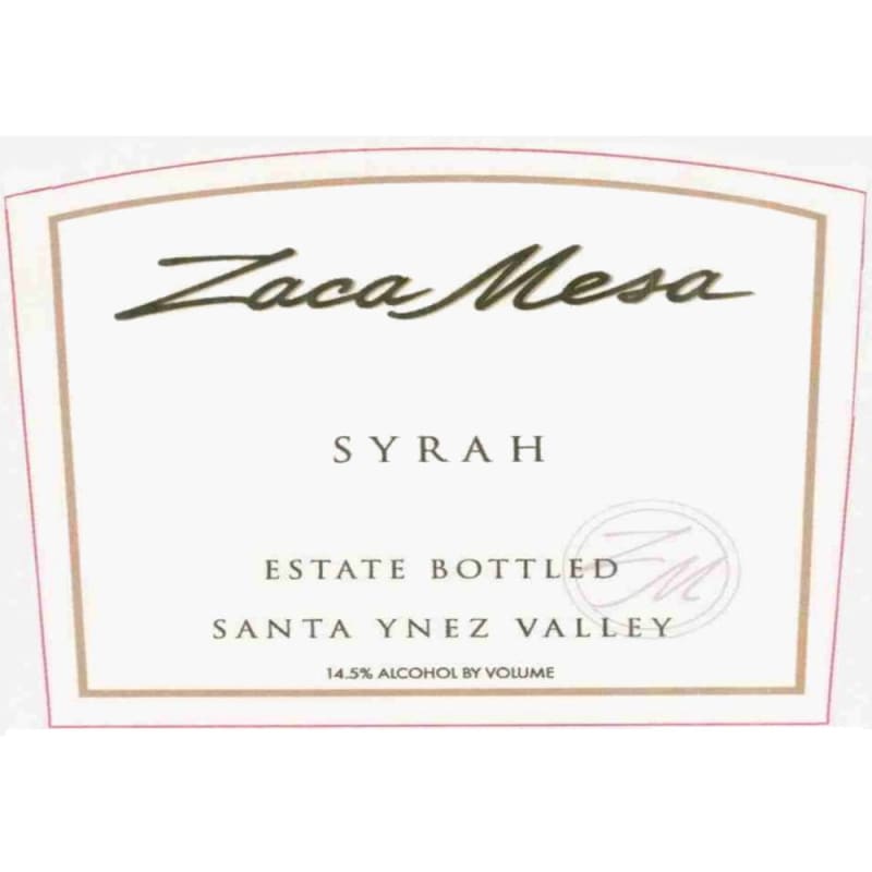 Zaca Mesa Santa Ynez Valley Syrah 2005 Front Label