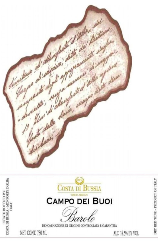 Costa di Bussia Barolo Campo dei Buoi 2011 Front Label