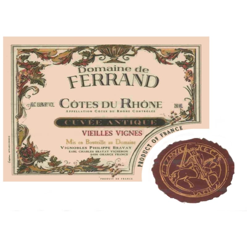 Domaine de Ferrand Cuvee Antique Cotes du Rhone 2006 Front Label