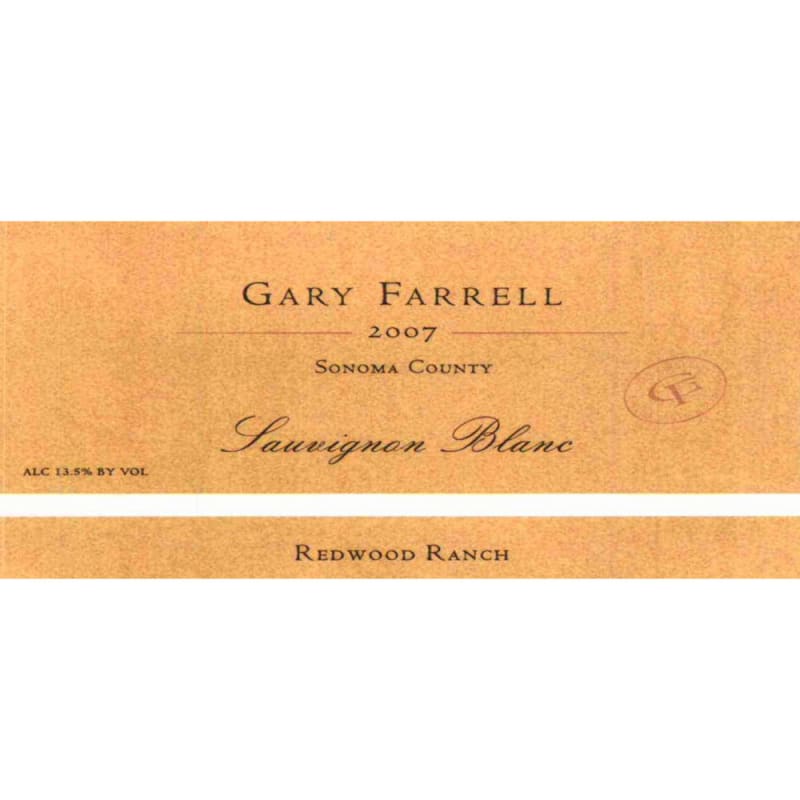 Gary Farrell Redwood Ranch Sauvignon Blanc 2007 Front Label