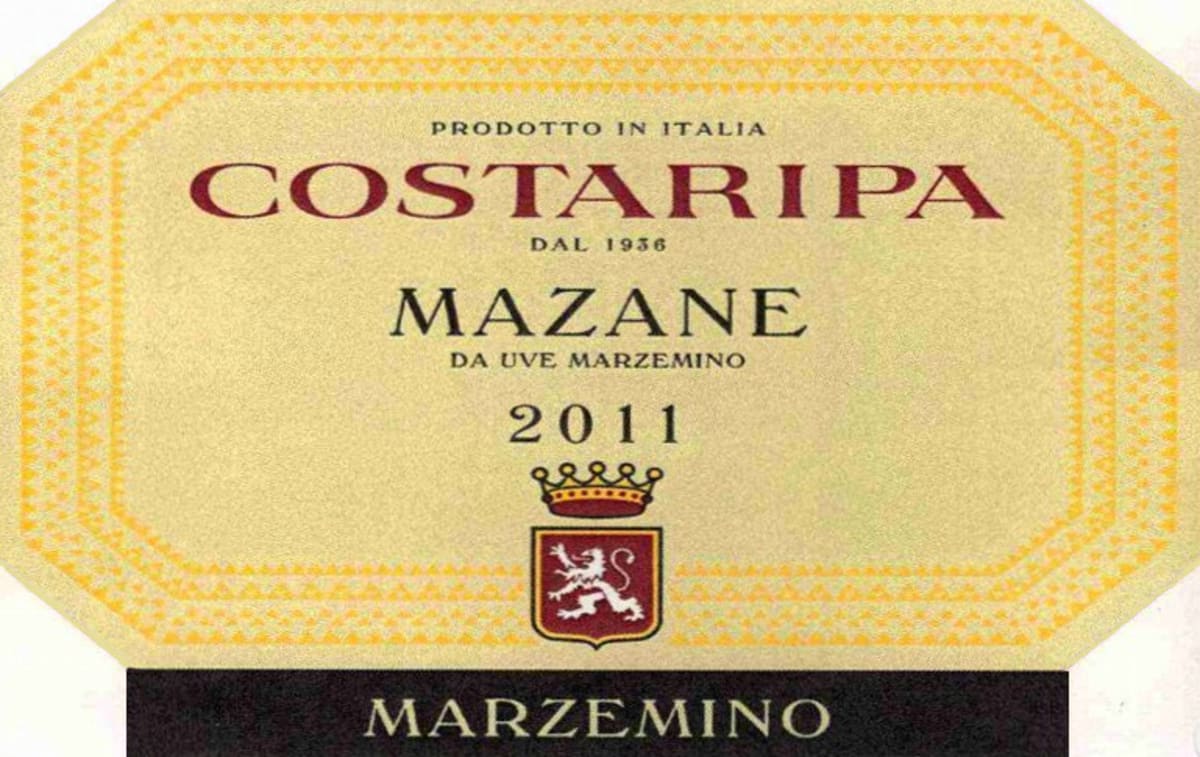 Costaripa Garda Mazane Marzemino 2011 Front Label