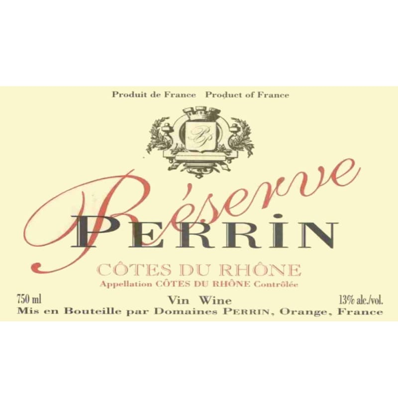 Famille Perrin Reserve Cotes du Rhone Rouge 2007 Front Label