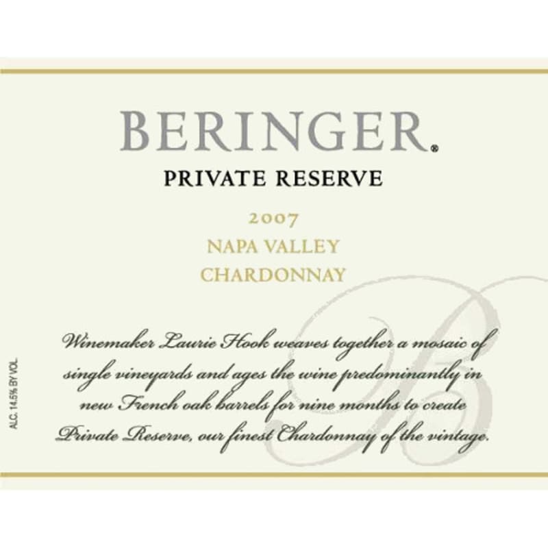 Beringer Private Reserve Chardonnay 2007 Front Label