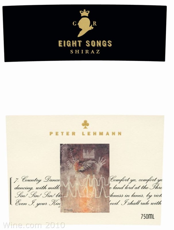 Peter Lehmann Eight Songs Shiraz 2004 Front Label