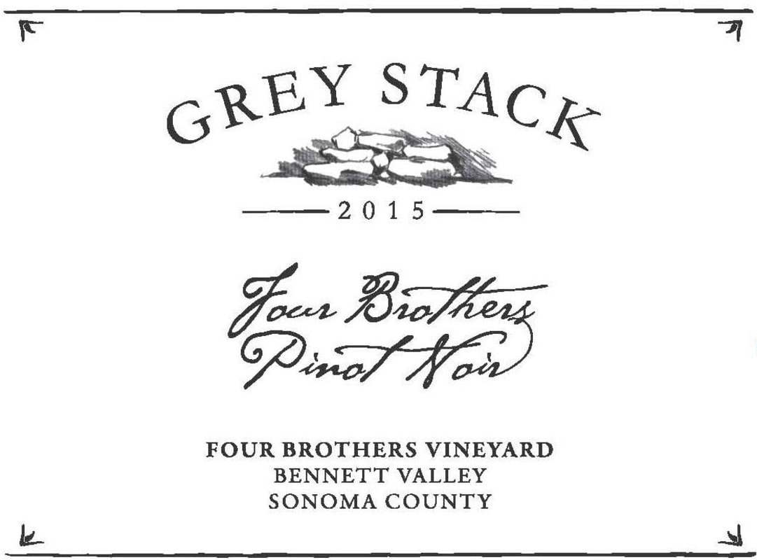 Grey Stack Cellars Four Brothers Vineyard Pinot Noir 2015 Front Label