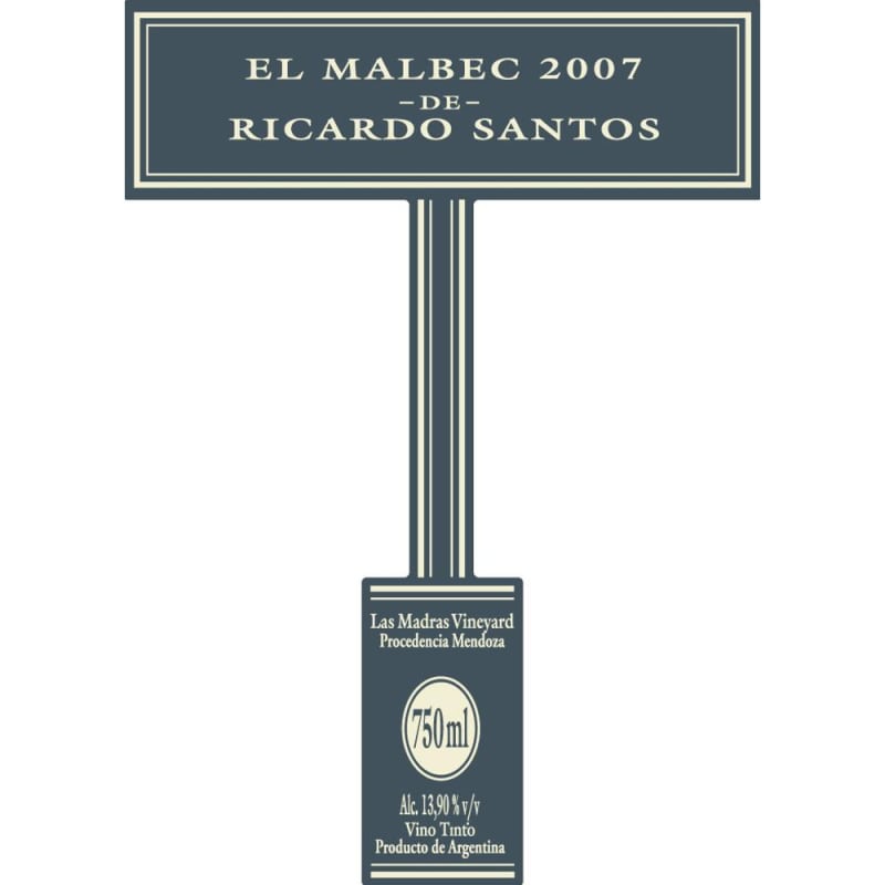 Ricardo Santos Malbec 2007 Front Label