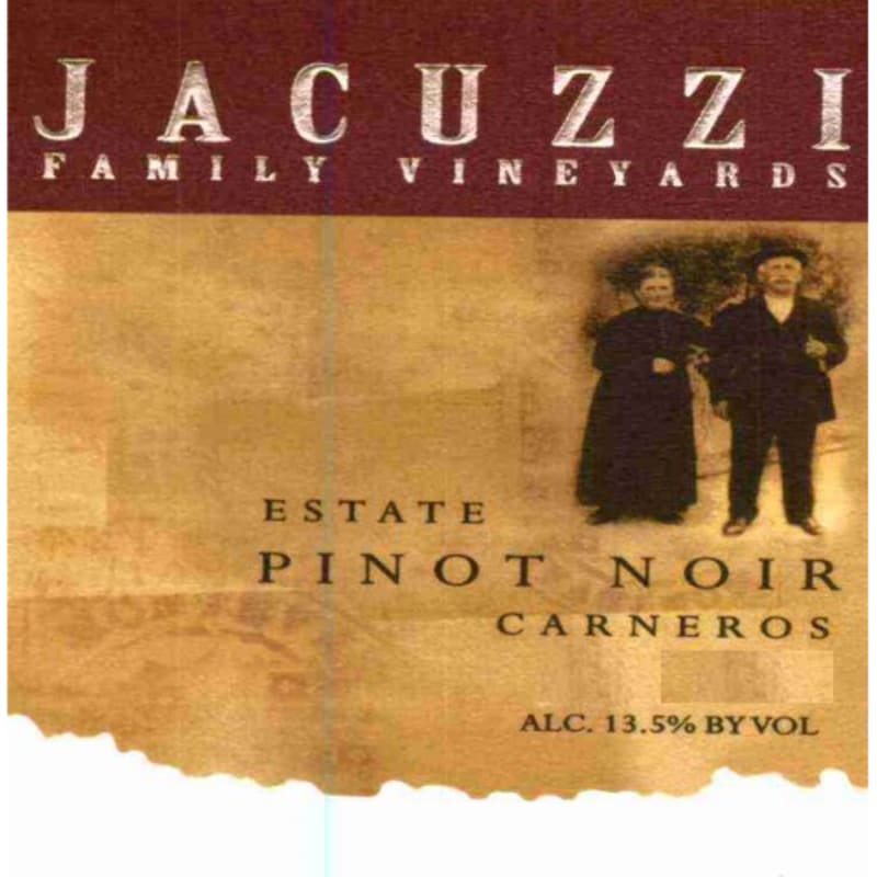 Jacuzzi Pinot Noir 2007 Front Label