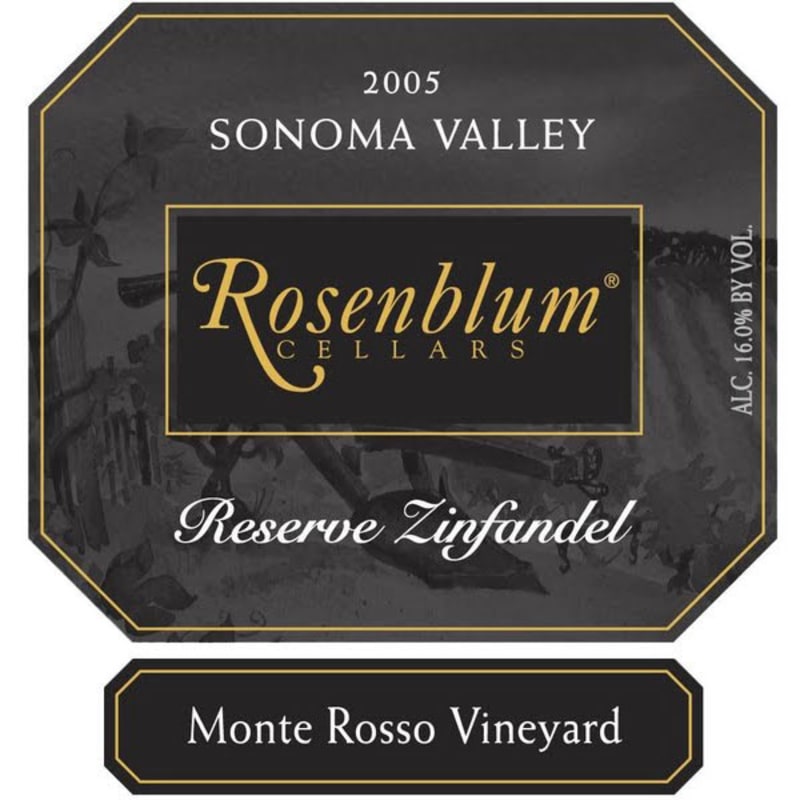 Rosenblum Cellars Monte Rosso Reserve Zinfandel 2005 Front Label