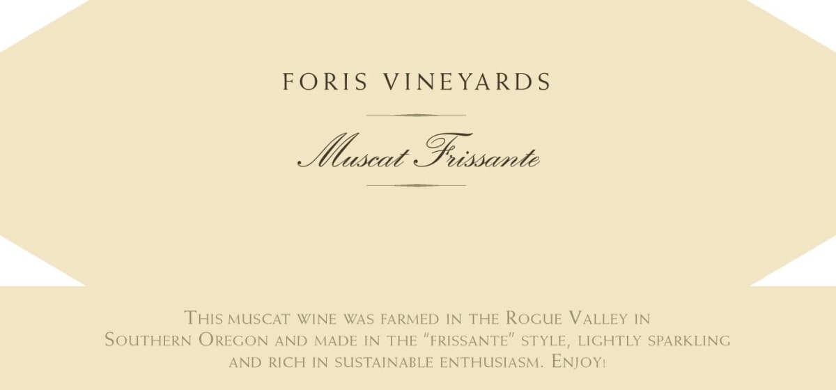Foris Muscat Frissante 2015 Front Label