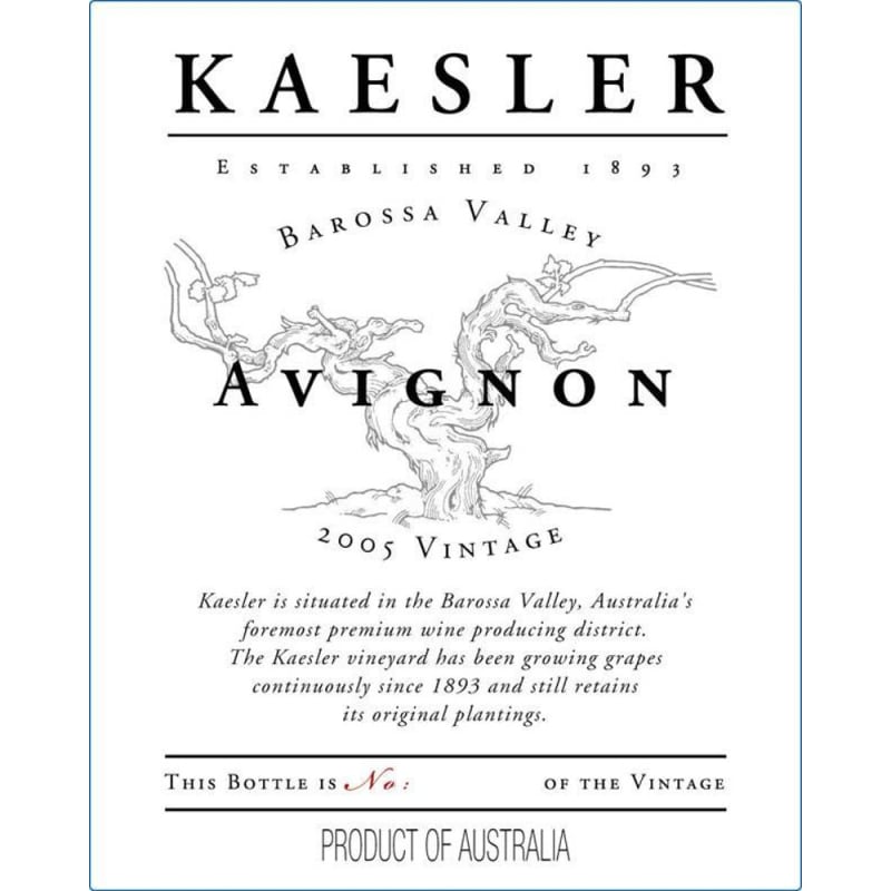 Kaesler Avignon G.S.M 2005 Front Label