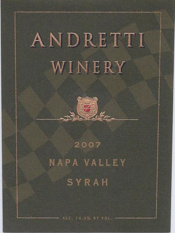 Andretti Syrah 2007 Front Label