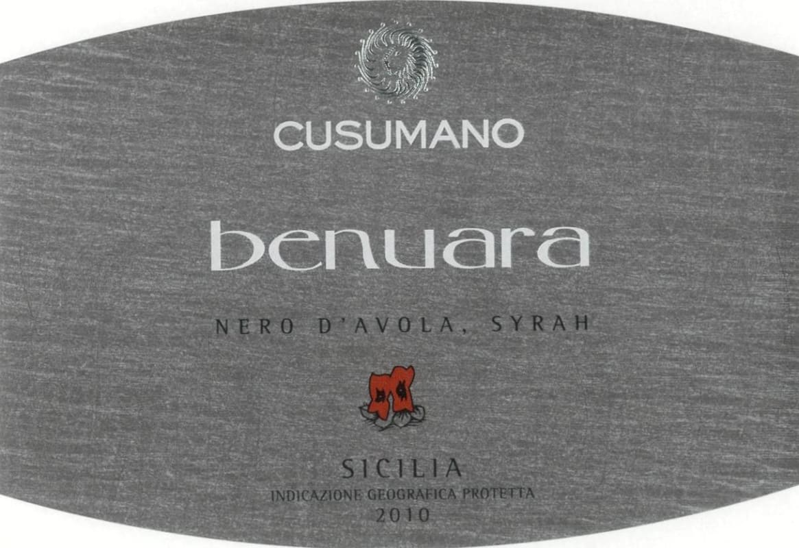 Cusumano Benuara 2010 Front Label