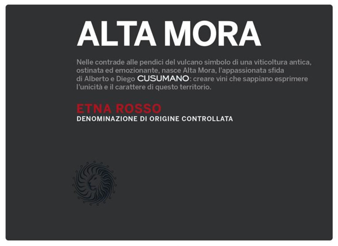 Cusumano Alta Mora Etna Rosso 2014 Front Label