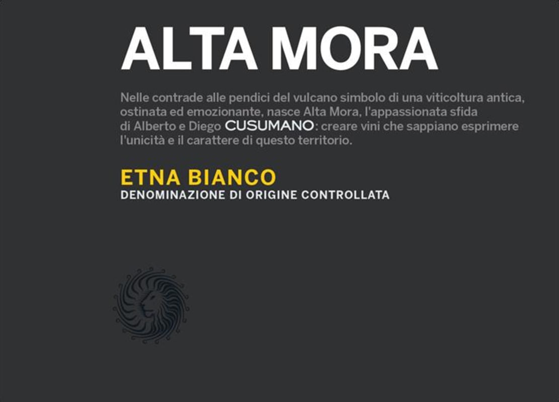 Cusumano Alta Mora Etna Bianco 2015 Front Label