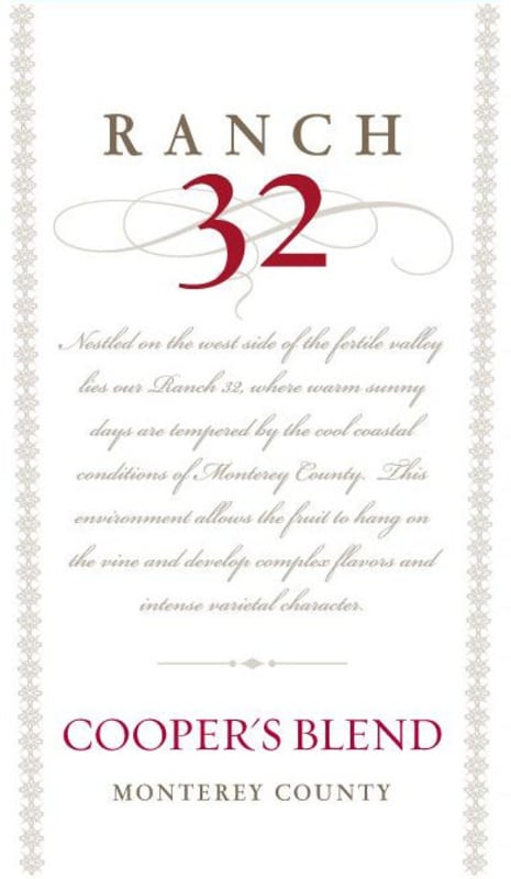 Ranch 32 Wines Coopers 2015 Front Label