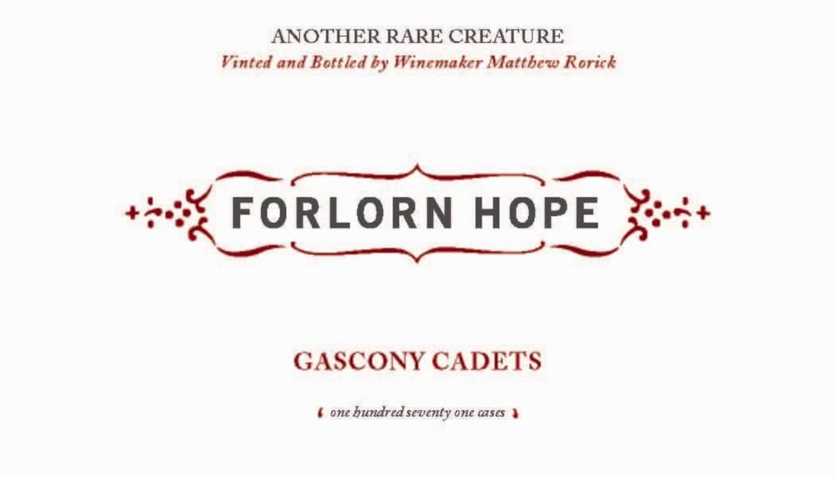 Forlorn Hope Gascony Cadets King Vineyard Petit Verdot 2007 Front Label
