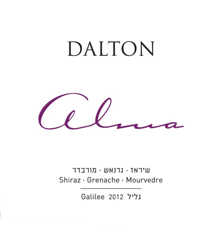 Dalton Alma Shiraz - Grenache - Mourvedre 2012 Front Label