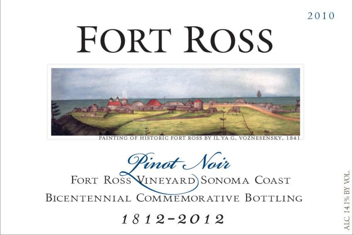 Fort Ross Vineyard Bicentennial Commemorative Bottling Pinot Noir 2010 Front Label