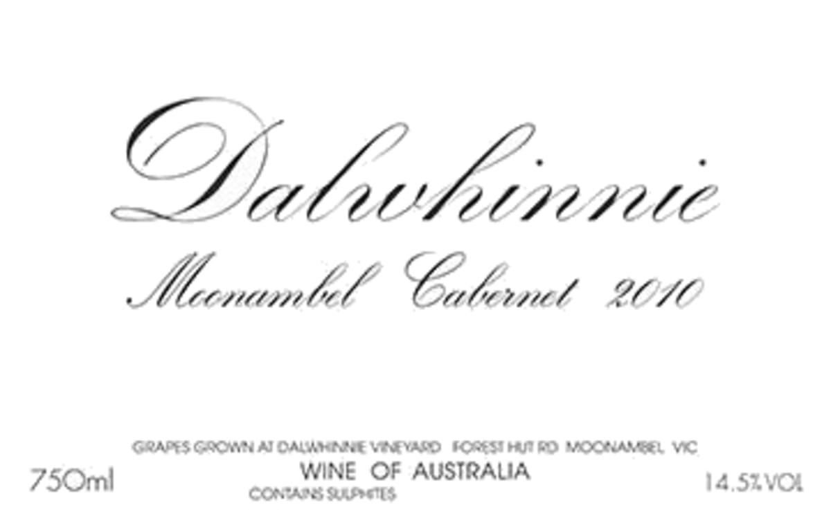 Dalwhinnie Winery Moonambel Cabernet Sauvignon 2010 Front Label