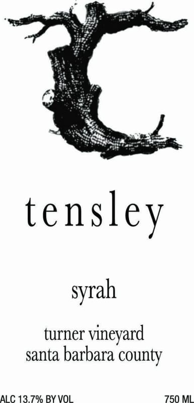 Tensley Turner Vineyard Syrah 2008 Front Label