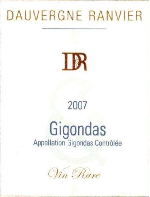 Dauvergne Ranvier Gigondas Vin Rare 2007 Front Label