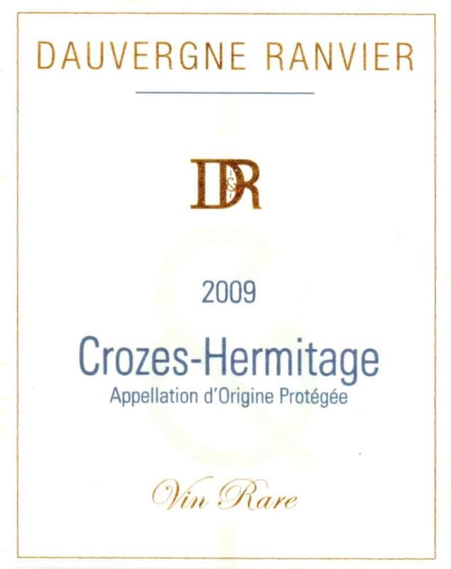 Dauvergne Ranvier Crozes Hermitage Vin Rare 2009 Front Label