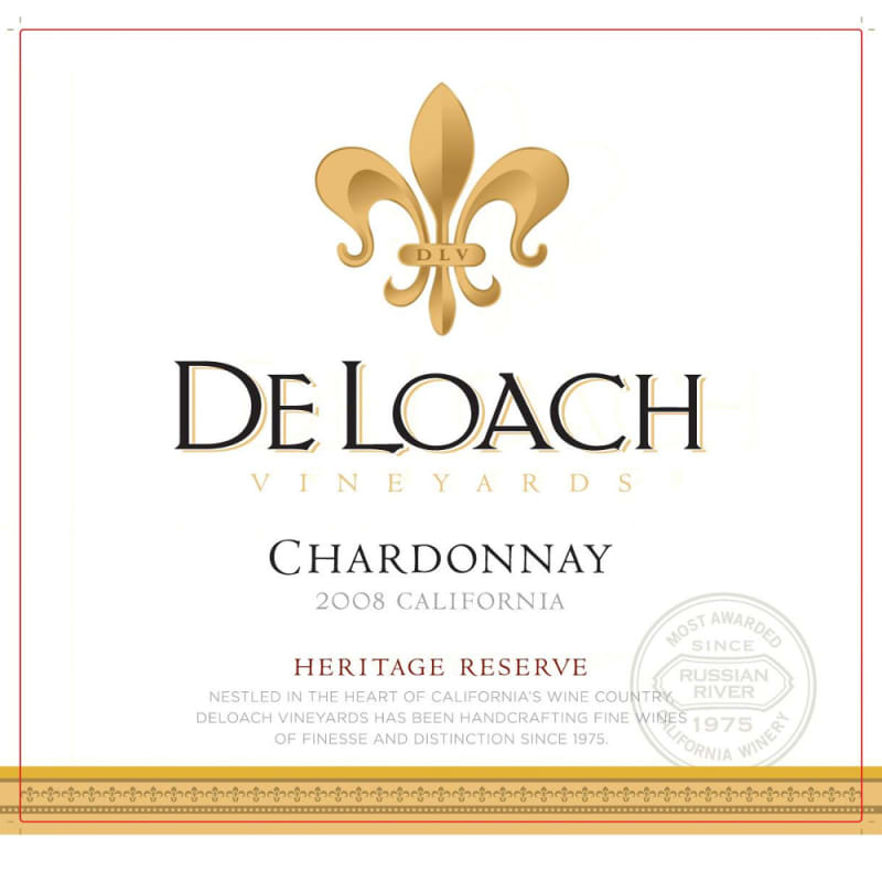DeLoach Heritage Reserve Chardonnay 2008 Front Label